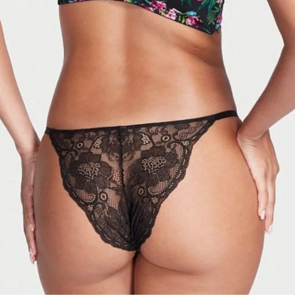 Small Victoria’s Secret Floral Lace String Cheekini Panty - Picture 10 of 11
